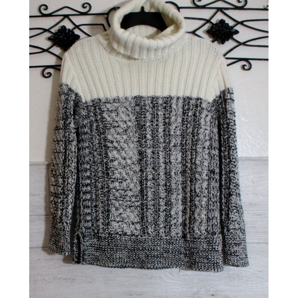 Workshop Pullover Sweater Women's Size M Gray Long Sleeve Turtleneck